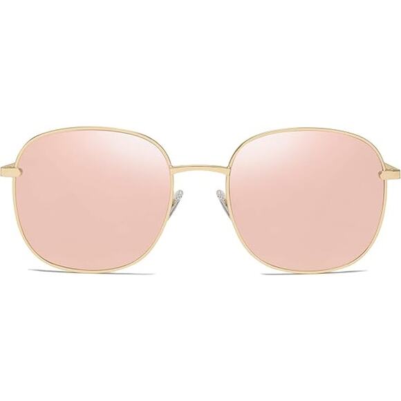New Sojos Womens Pink Mirror Lens Gold Frame UV Protection Shades Sunglasses - Picture 1 of 5